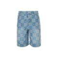 Damier Stitch Denim Shorts | Blue