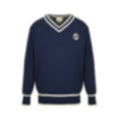 Interlocking G Striped V-Neck Wool Sweater