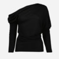 Draped Collar Wool Sweater