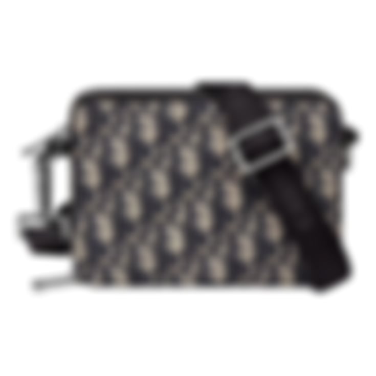 Shoulder Strap Pouch 'Beige Black Oblique Jacquard