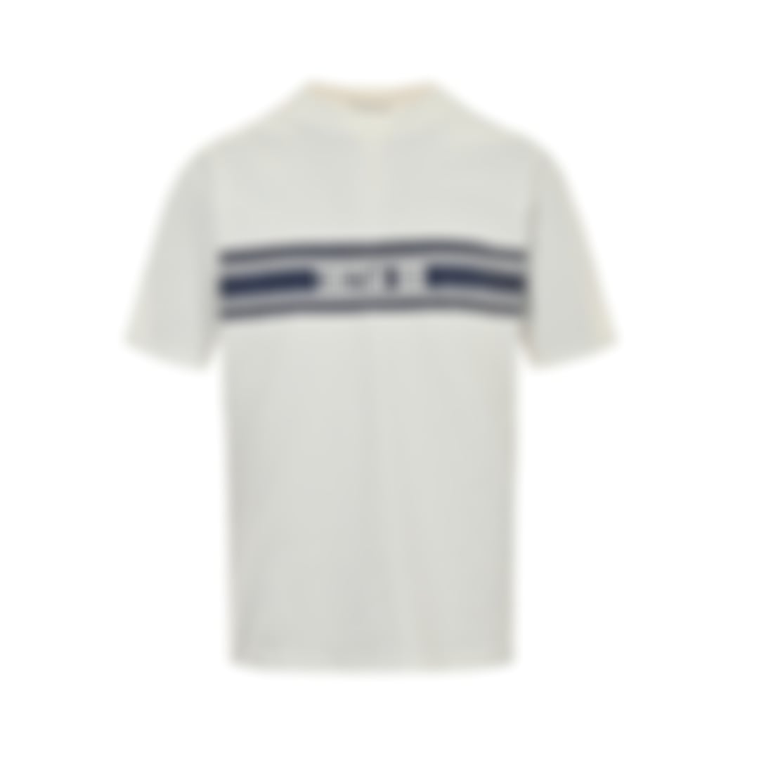 Jacquard Stripe Logo T-Shirt | White