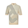 Geometric Knit T-Shirt - Beige