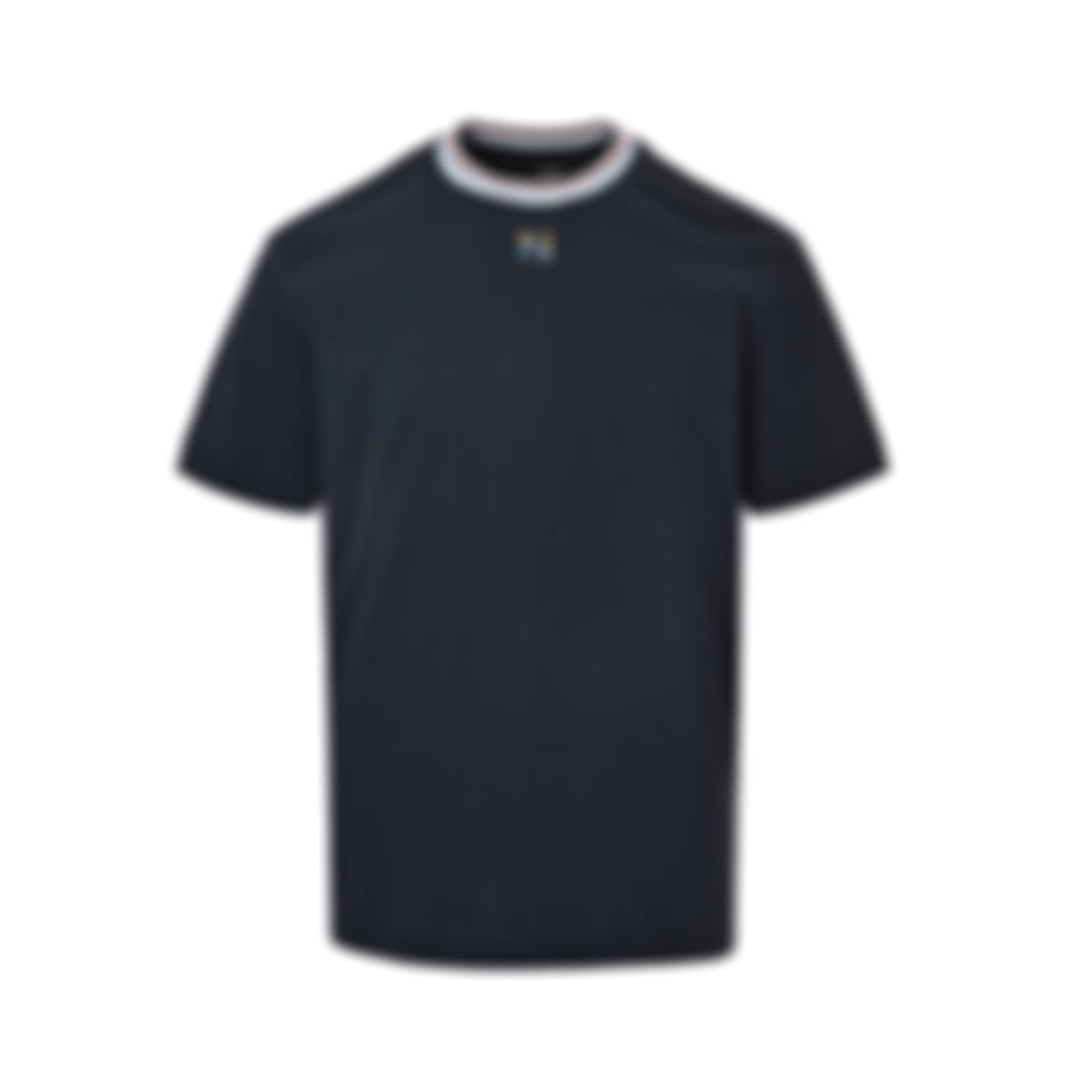 Striped Collar FF Logo T-Shirt | Dark Navy