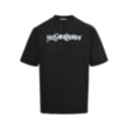 "Yves Saint Laurent" Crystal Logo T-Shirt