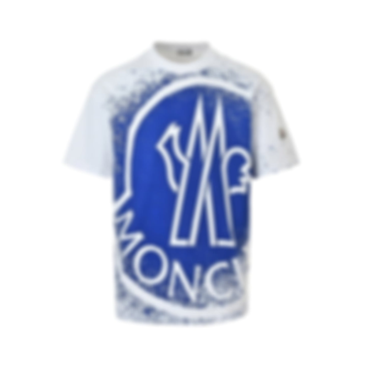 Distressed Splatter Logo T-Shirt | White & Blue
