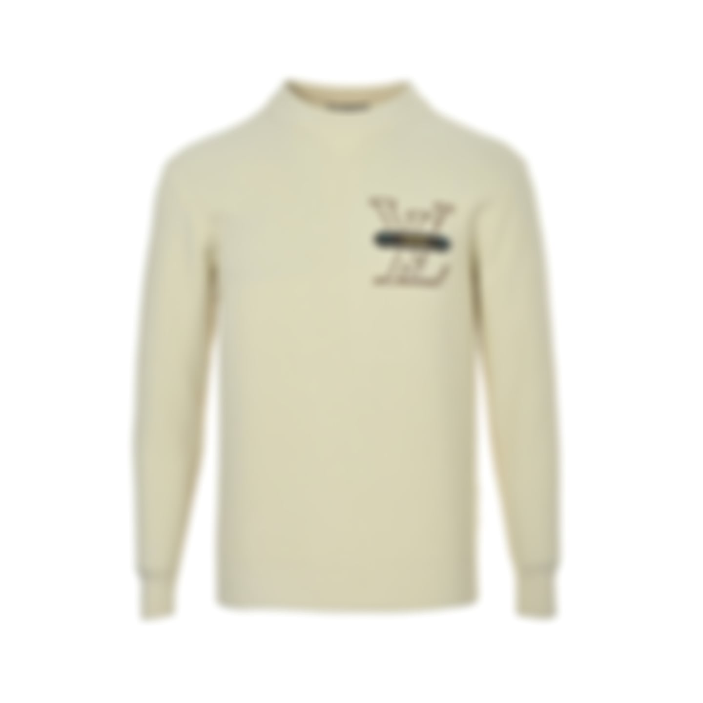 LV Appliqué Ribbed Knit Sweater | Cream