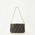 FF Denim Baguette Clutch