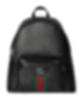 Medium GG Web Leather Backpack - Black