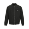 Studded Back Logo Nylon Bomber Jacket | Black