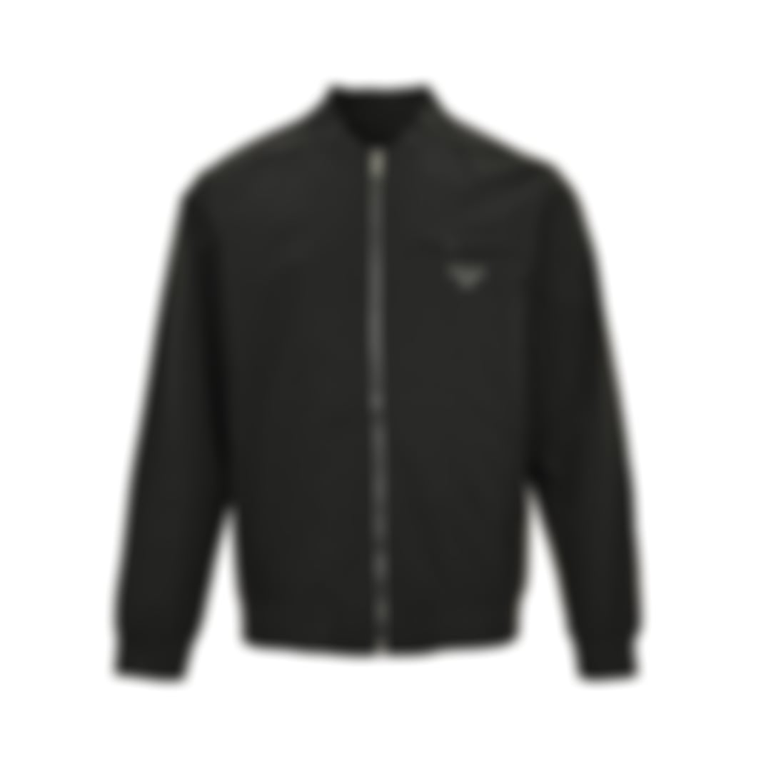 Studded Back Logo Nylon Bomber Jacket | Black