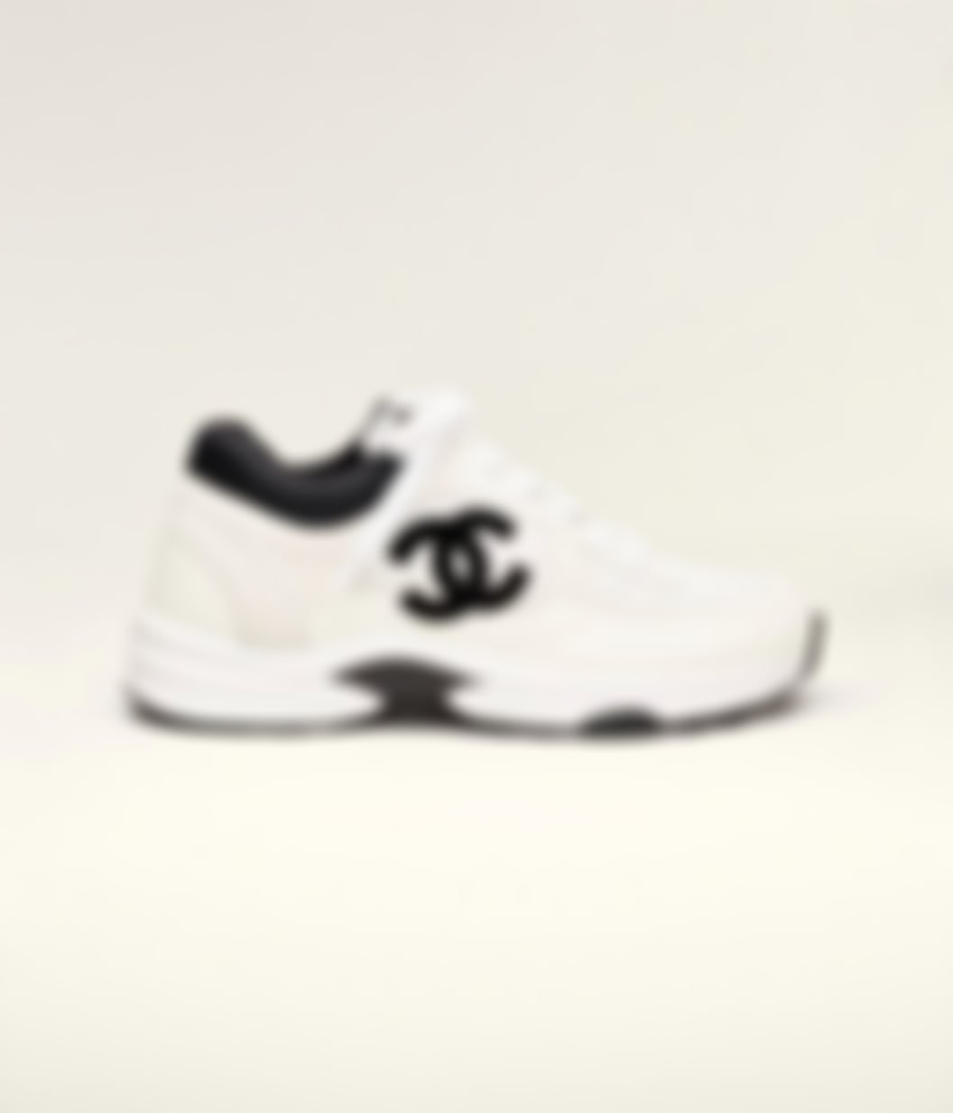 Mixed-Material CC Trainers - White/Black