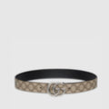 GG Marmont Reversible Belt | GG Supreme & Black Leather