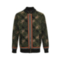 Monogram Camouflage Knit Bomber | Green & Orange