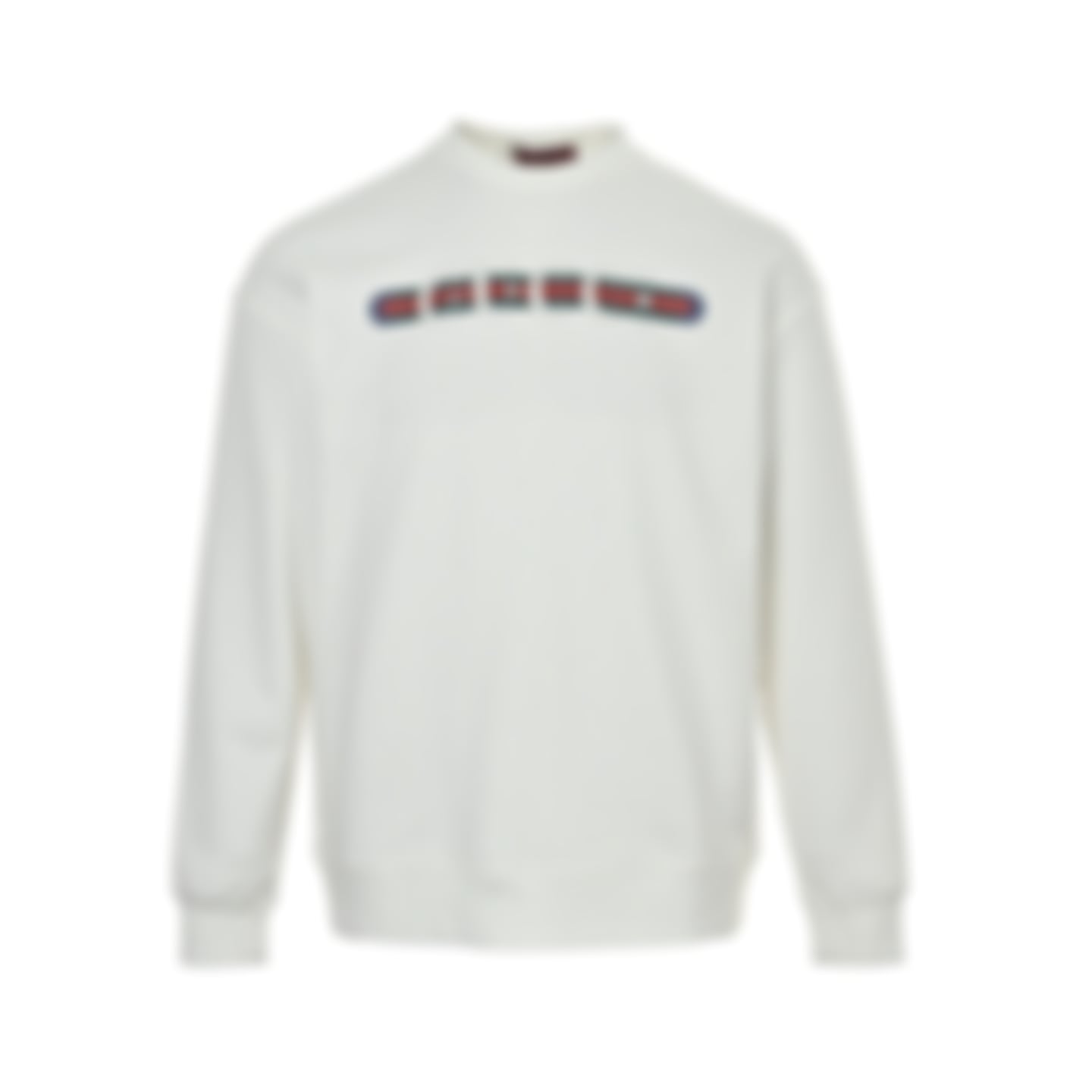 Web Stripe Logo Crewneck Sweatshirt - White