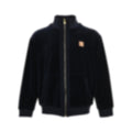 Velour Script Logo Zip-Up Jacket