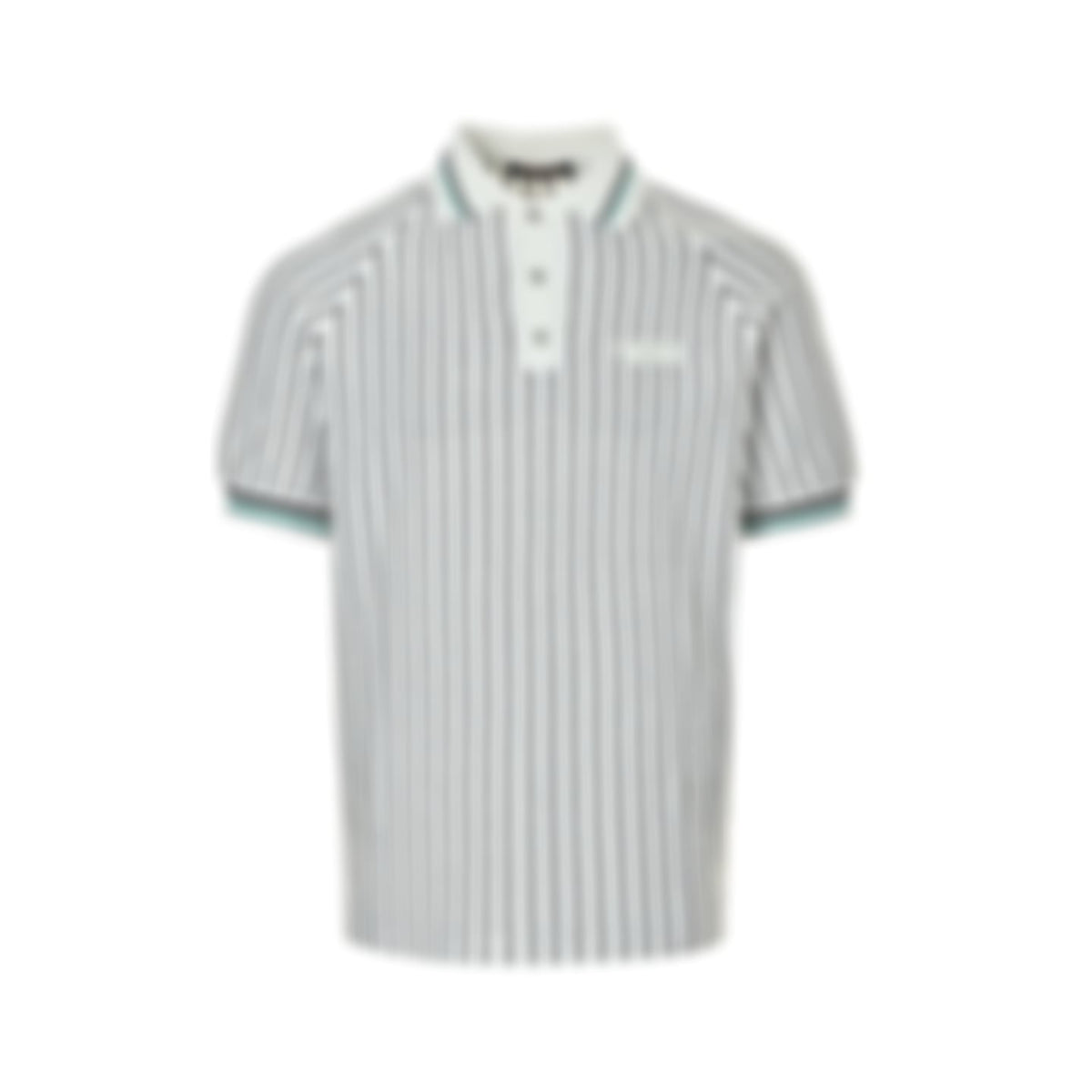Striped Knit Polo | White