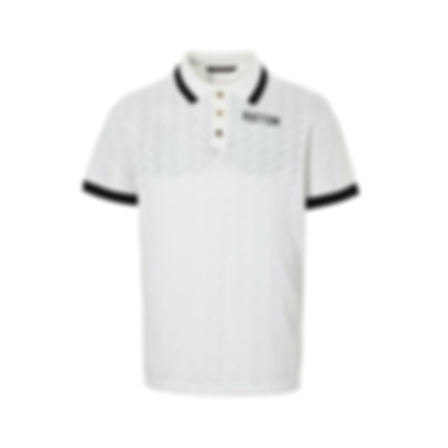 Chevron Pointelle Polo - White
