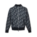 Oblique Jacquard Knit Bomber Jacket