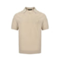 Textured Knit V-Neck Polo | Beige