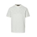 Pointelle Damier Knit T-Shirt | White