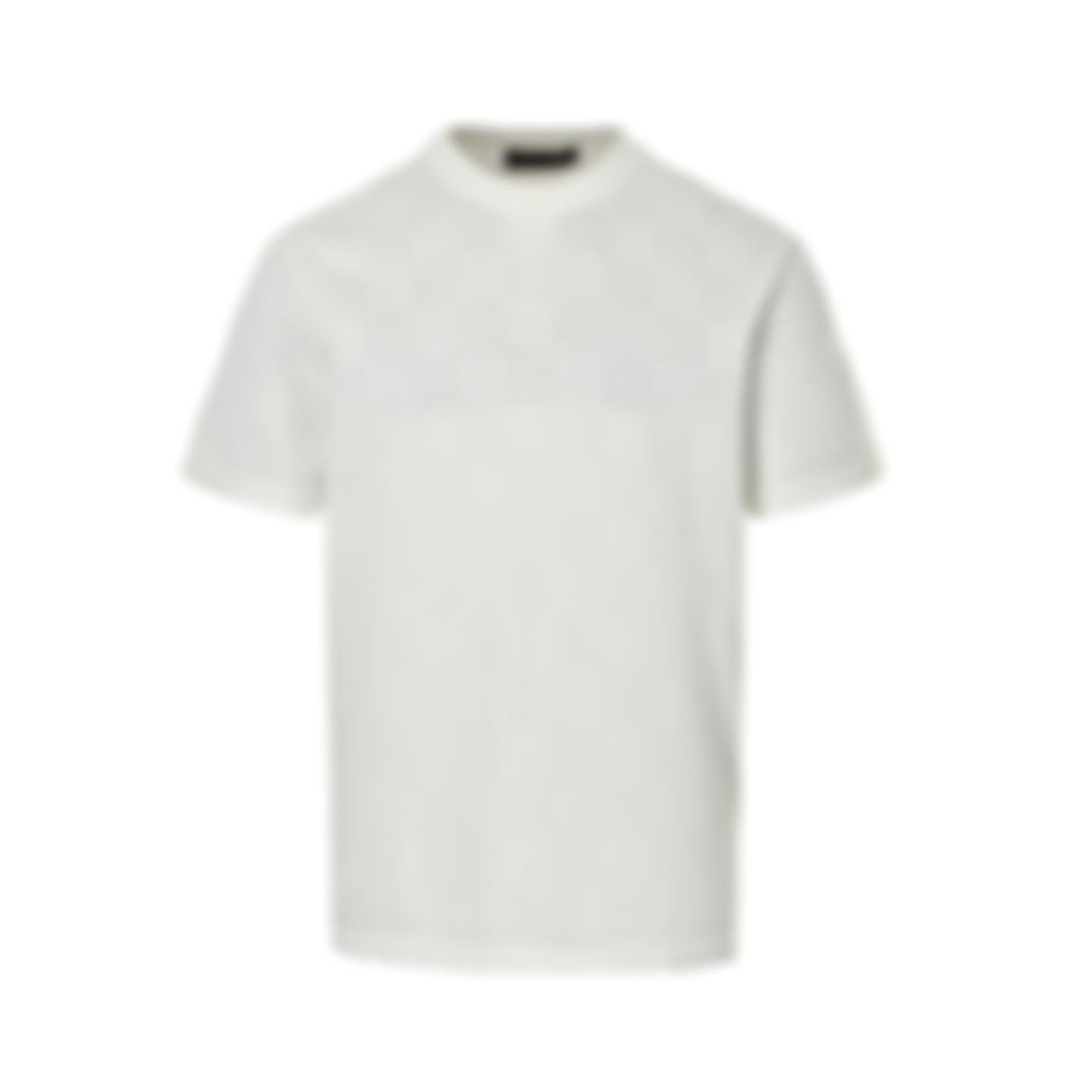 Pointelle Damier Knit T-Shirt | White