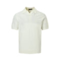 Textured Knit V-Neck Polo | White
