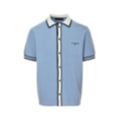 Contrast Trim Knit Shirt - Light Blue