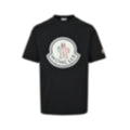 Oversized Terry Logo Patch T-Shirt - Black