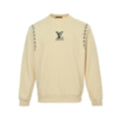 Embroidered Monogram Sleeve Sweatshirt | Cream