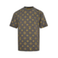 Textured Monogram T-Shirt | Dark Grey & Yellow