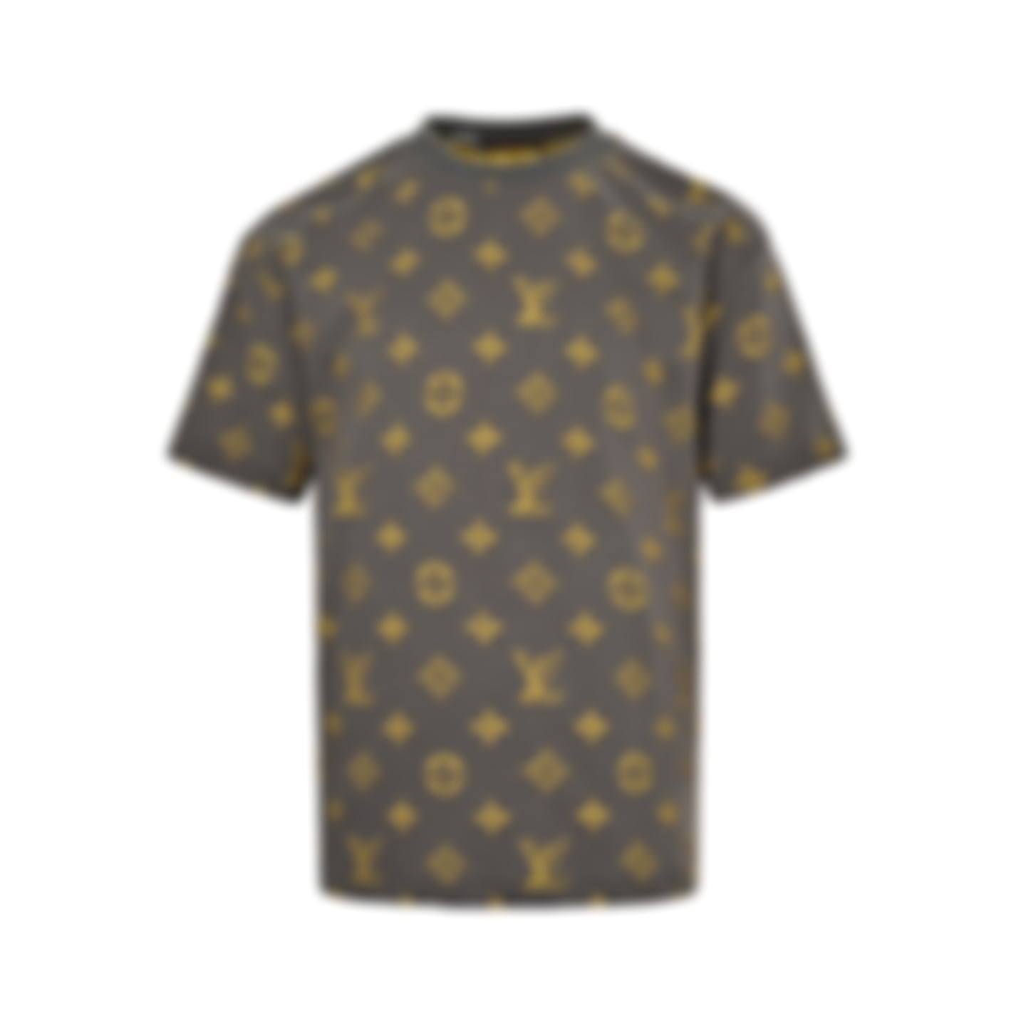Textured Monogram T-Shirt | Dark Grey & Yellow
