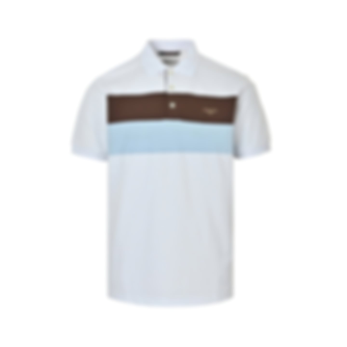 Color-Block Stripe Polo Shirt | White