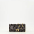 FF Denim Chain Baguette Wallet in Blue