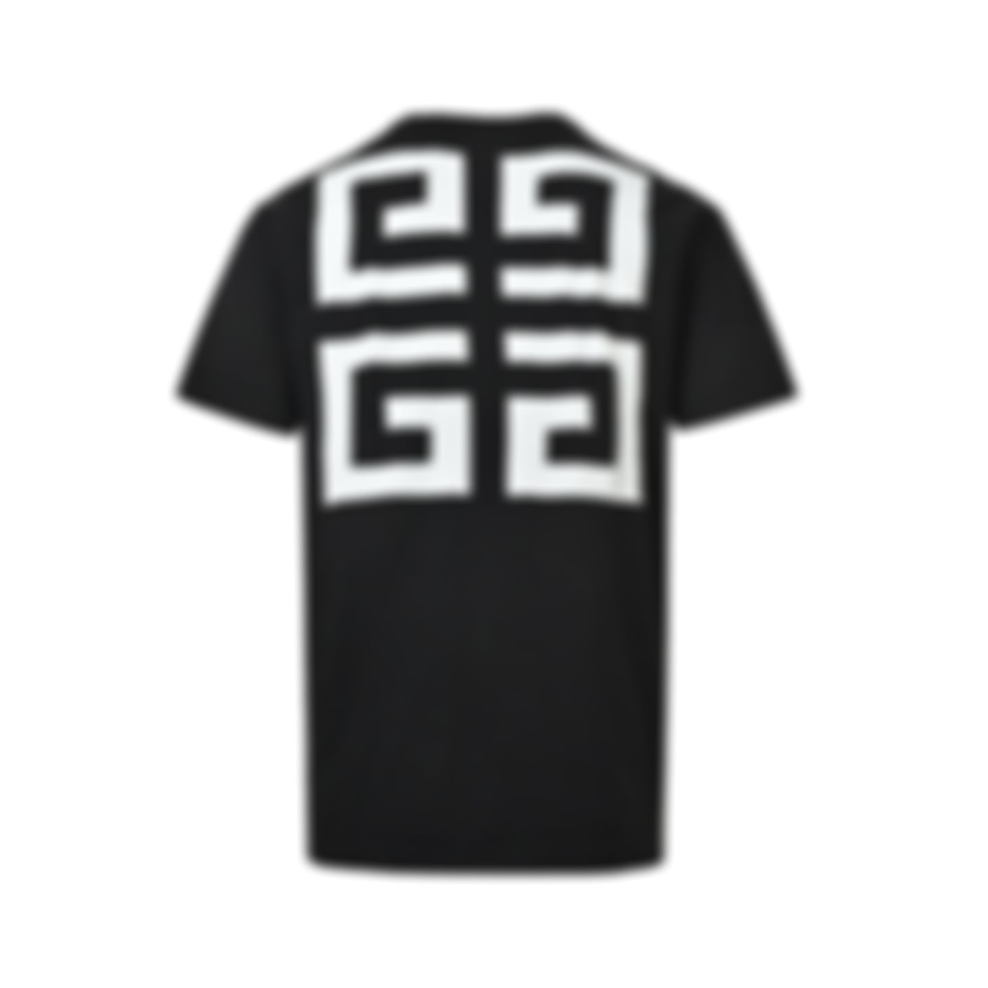 Intarsia Logo Knit T-Shirt - Black