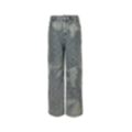 Washed Monogram Patchwork Baggy Denim
