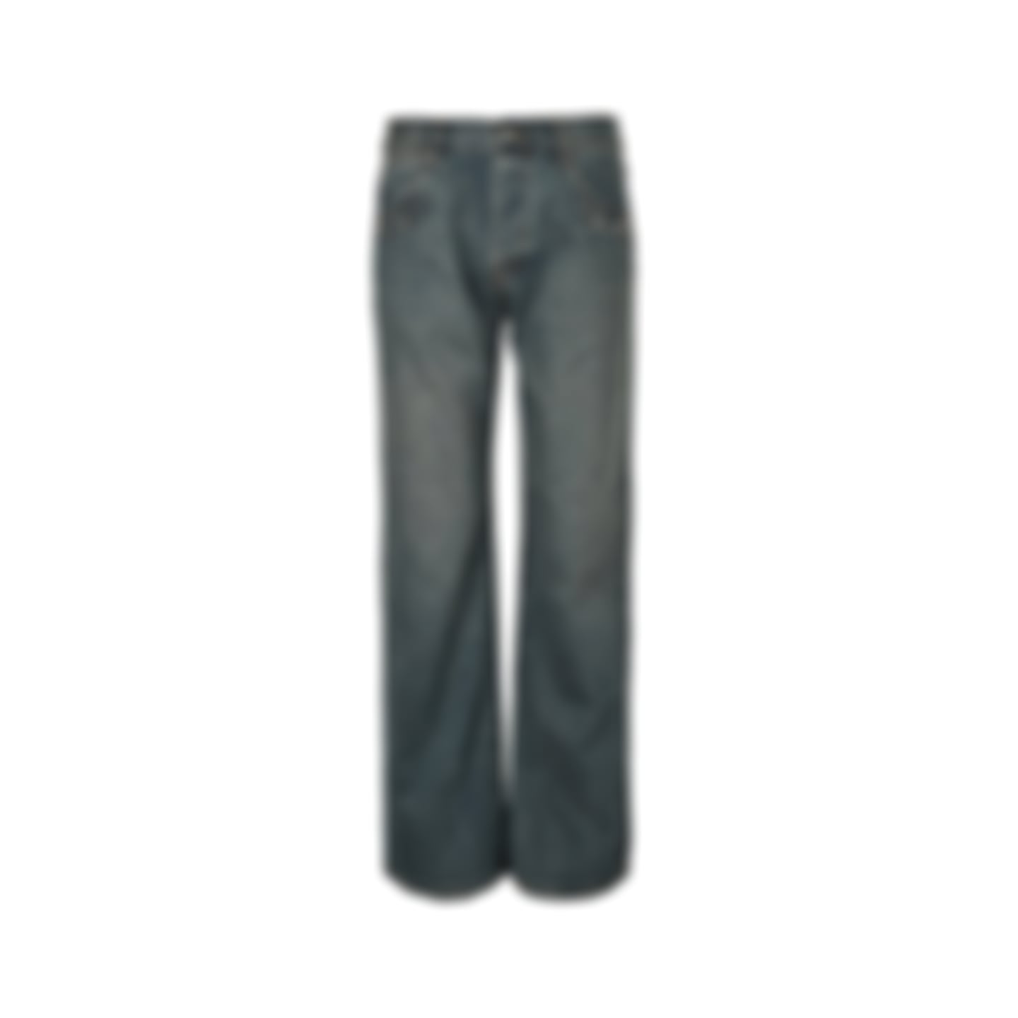 Horsebit Detail Jeans - Washed Blue