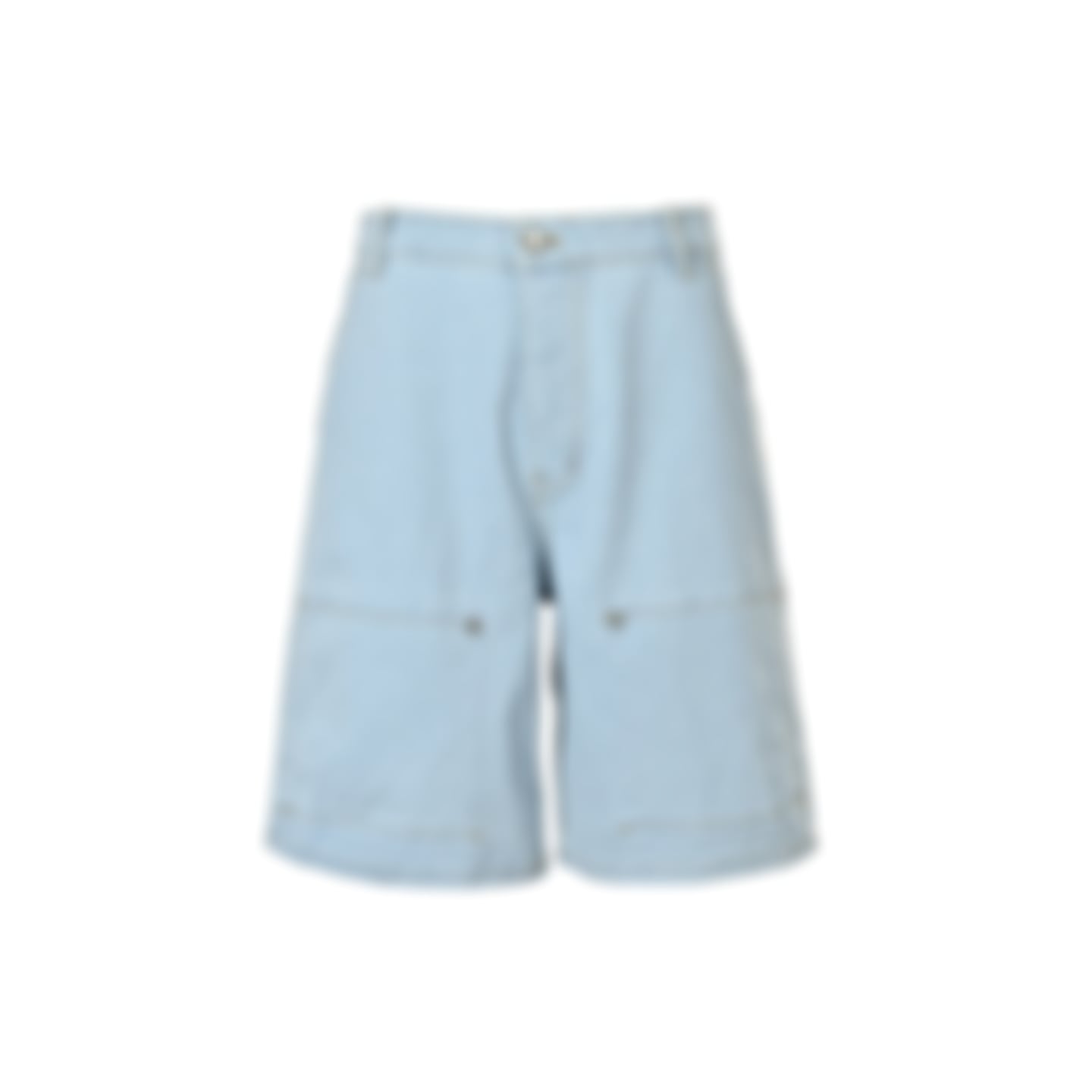 Monogram Flower Rivet Denim Shorts | Light Blue