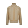 Script Textured Knit Cardigan | Beige