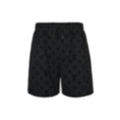 Flocked Monogram Shorts | Black