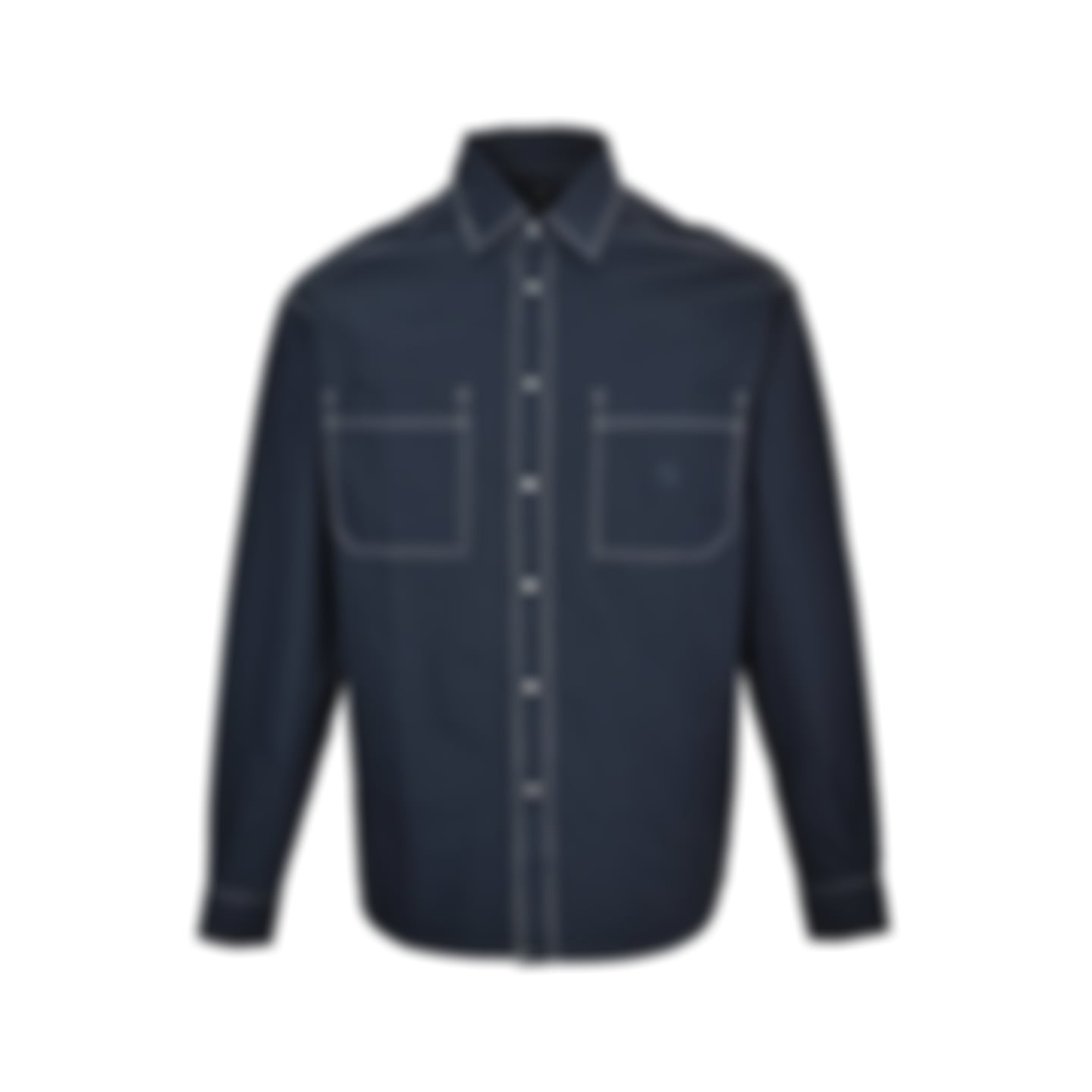 Contrast Stitch Overshirt - Navy