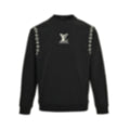 Embroidered Monogram Sleeve Sweatshirt | Black