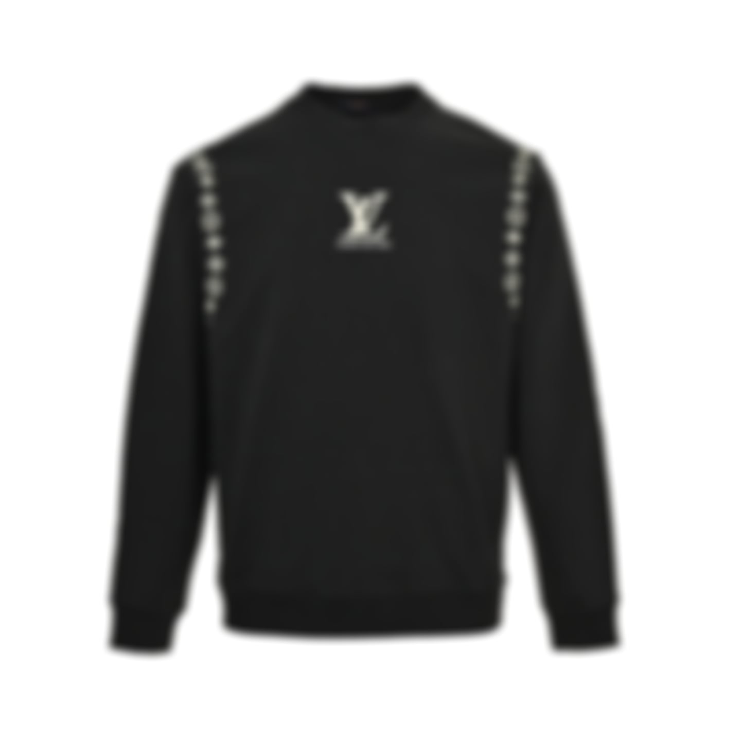 Embroidered Monogram Sleeve Sweatshirt | Black