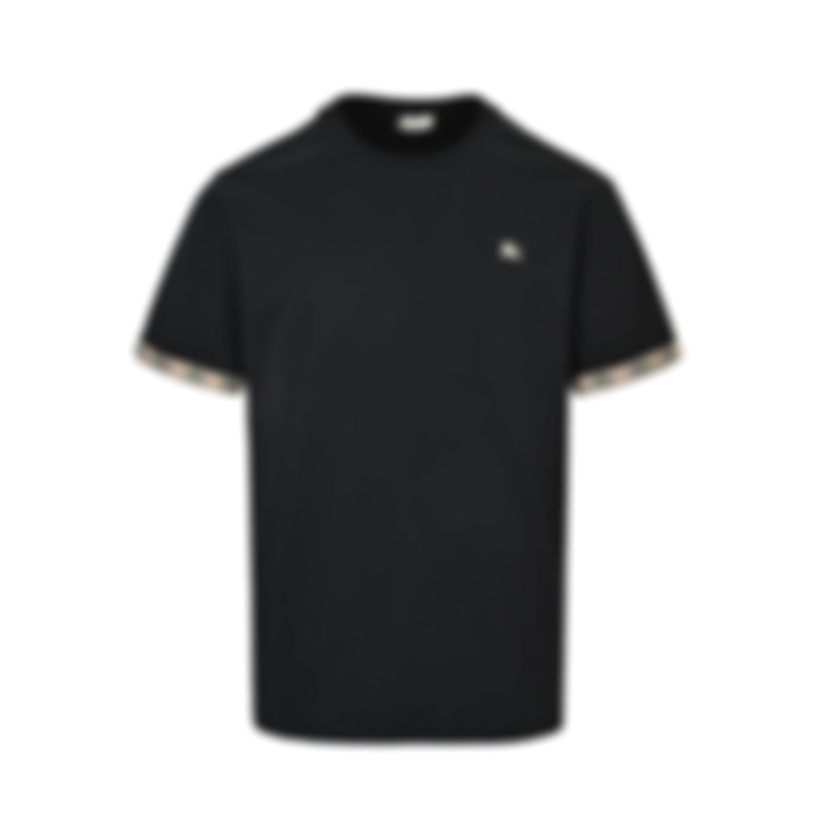 Check Cuff Equestrian Knight T-Shirt | Black