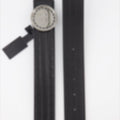 Grained logo belt