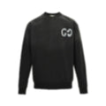Painted Script Logo Distressed Sweatshirt | Washed Black