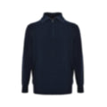 Navy Ribbed Quarter-Zip Knit Sweater
