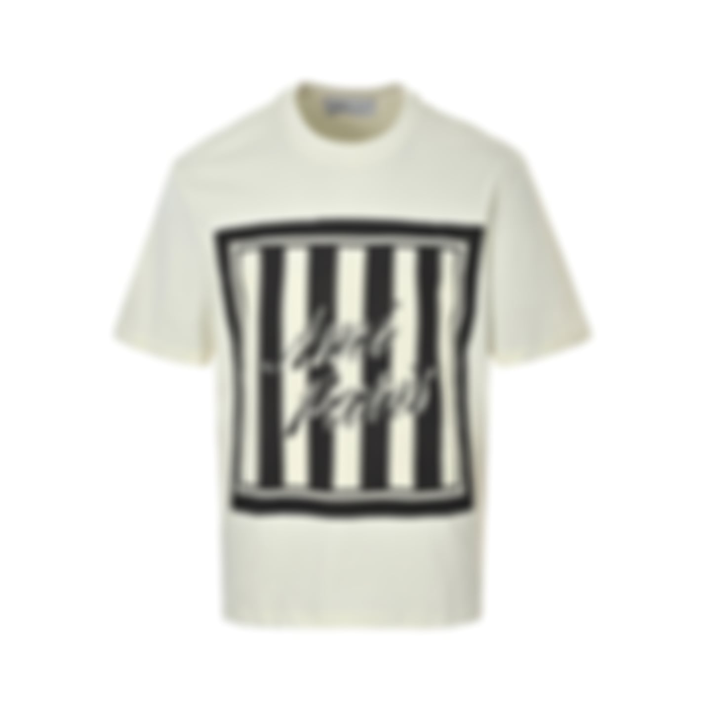 Striped Graphic Logo T-Shirt | Cream