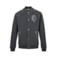 Chenille Horse Patch Varsity Jacket | Dark Grey