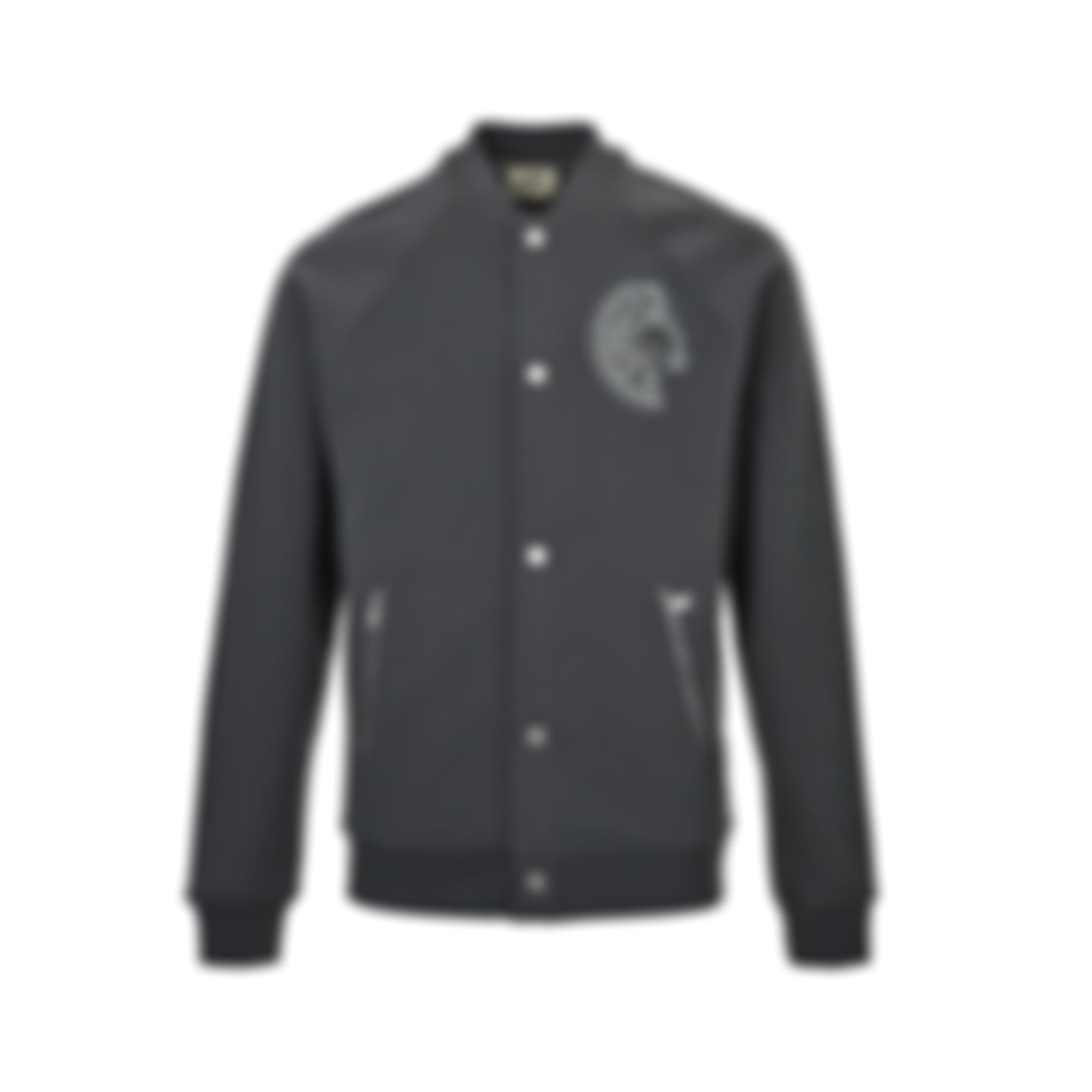 Chenille Horse Patch Varsity Jacket | Dark Grey