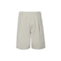 Pleated Cotton Bermuda Shorts | Beige